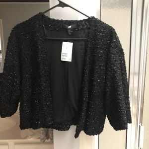 H&M Cropped black jacket size 8
